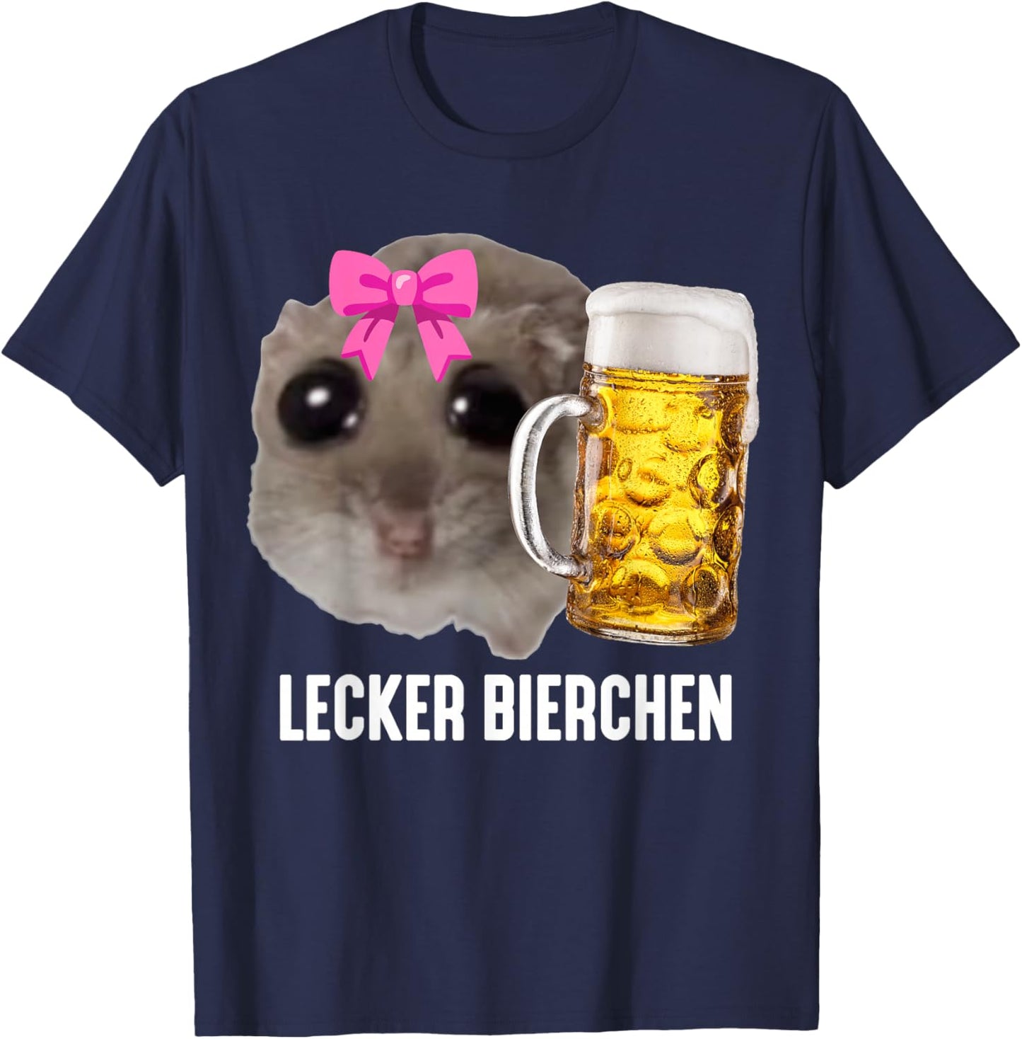 Tasty Beer X Sad Hamster Meme Beer Wheat Beer White Beer , black T-Shirt - T-Shirt | Navy