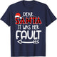 Naughty Christmas Couples - Dear Santa It Was Her Fault T-Shirt - T-Shirt | Navy