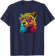 Cheetah Wearing Sunglasses Funny Graphic T-Shirt - T-Shirt | Navy