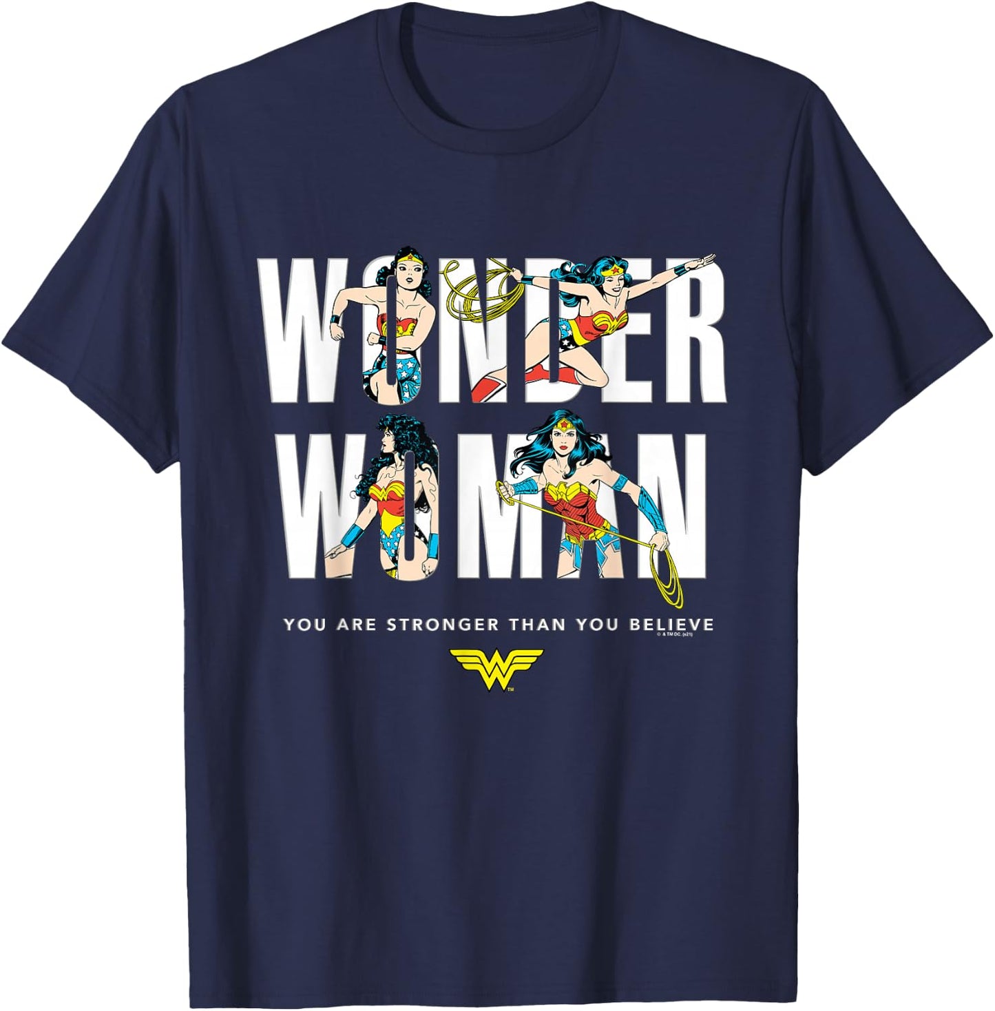 Wonder Woman 80th Stronger Than You Believe T-Shirt - T-Shirt | Navy