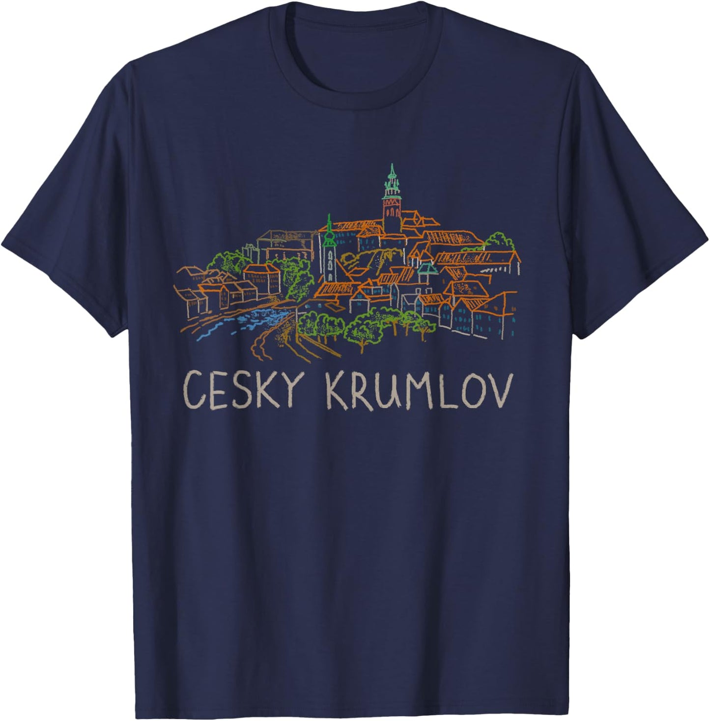 Cesky Krumlov Tschechien Reise Souvenir Historische Stadt Geschenk T-Shirt - T-Shirt | Navy