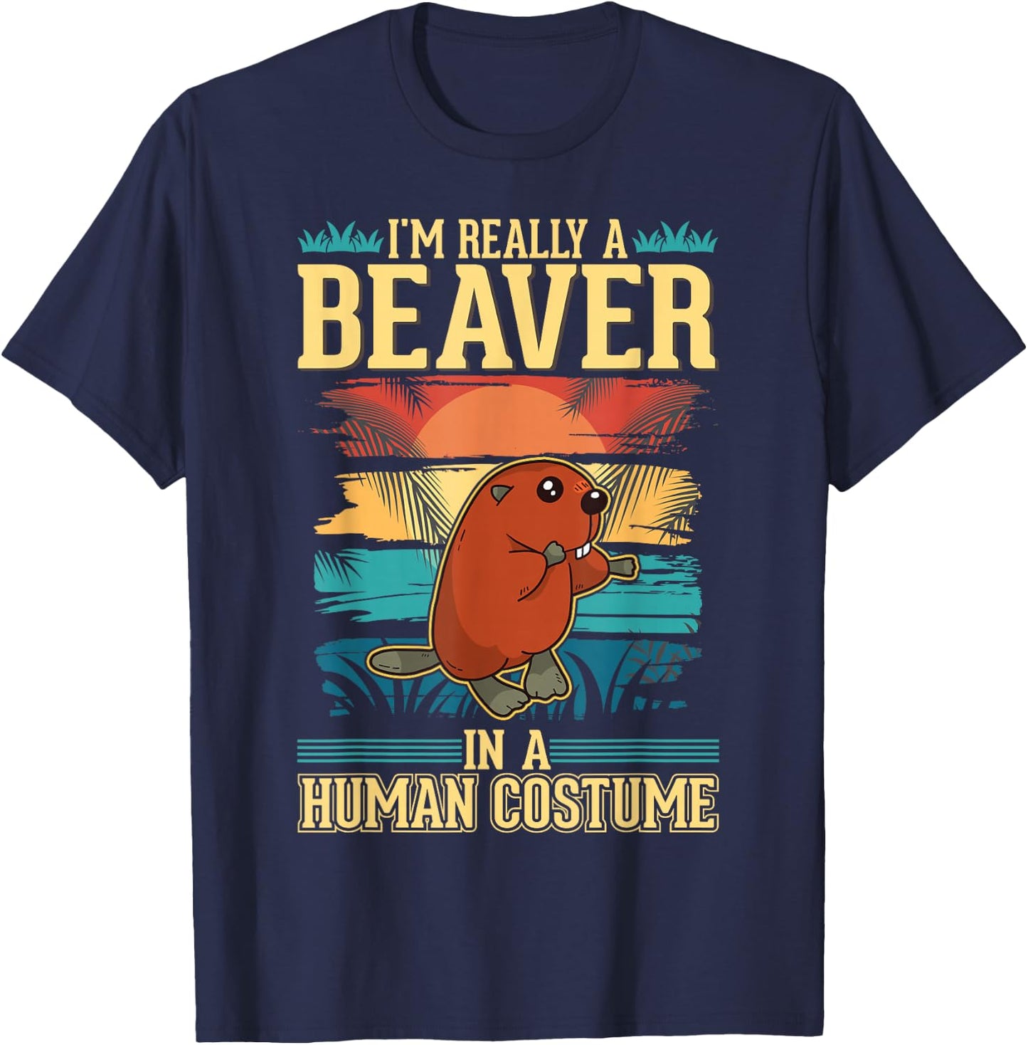 Beaver Costume Halloween Beaver Dam T-Shirt - T-Shirt | Navy