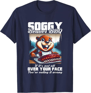 Graphic Soggy Beavers Awesome Animals Outfits For Lovers BBQ T-Shirt - T-Shirt | Navy