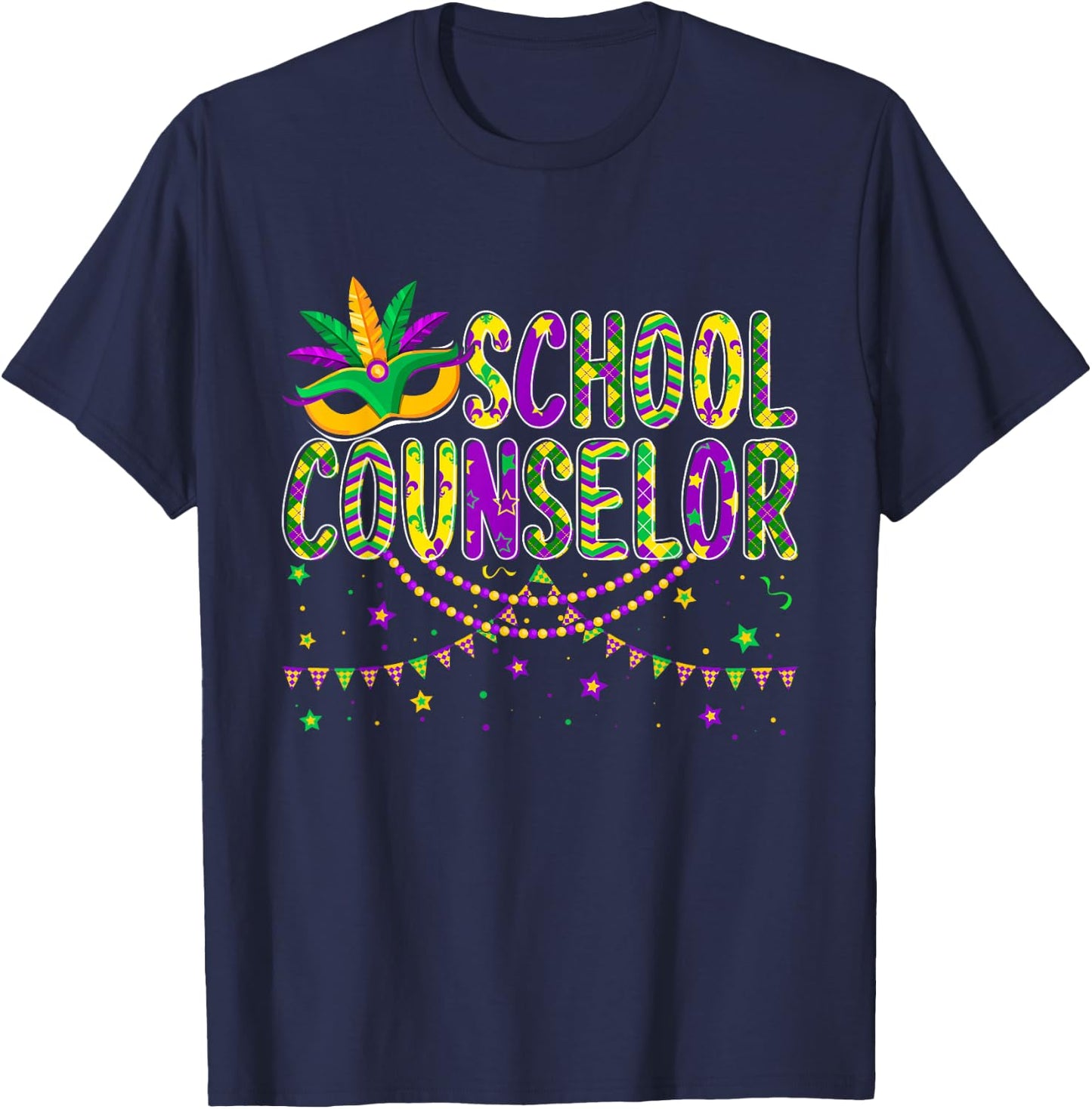 Mardi Gras School Counselor Jester Nurse Mardi Gras Women T-Shirt - T-Shirt | Navy