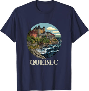 Retro Quebec Souvenir Canada Souvenir / Quebec T-Shirt - T-Shirt | Navy