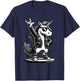 Rock Music & Heavy Metal, Rocker, Funny Unicorn, Rock Hand T-Shirt - T-Shirt | Navy
