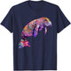 Manatee Tie Dye Pattern Shirt Cute Manatee Men Women T-Shirt - T-Shirt | Navy