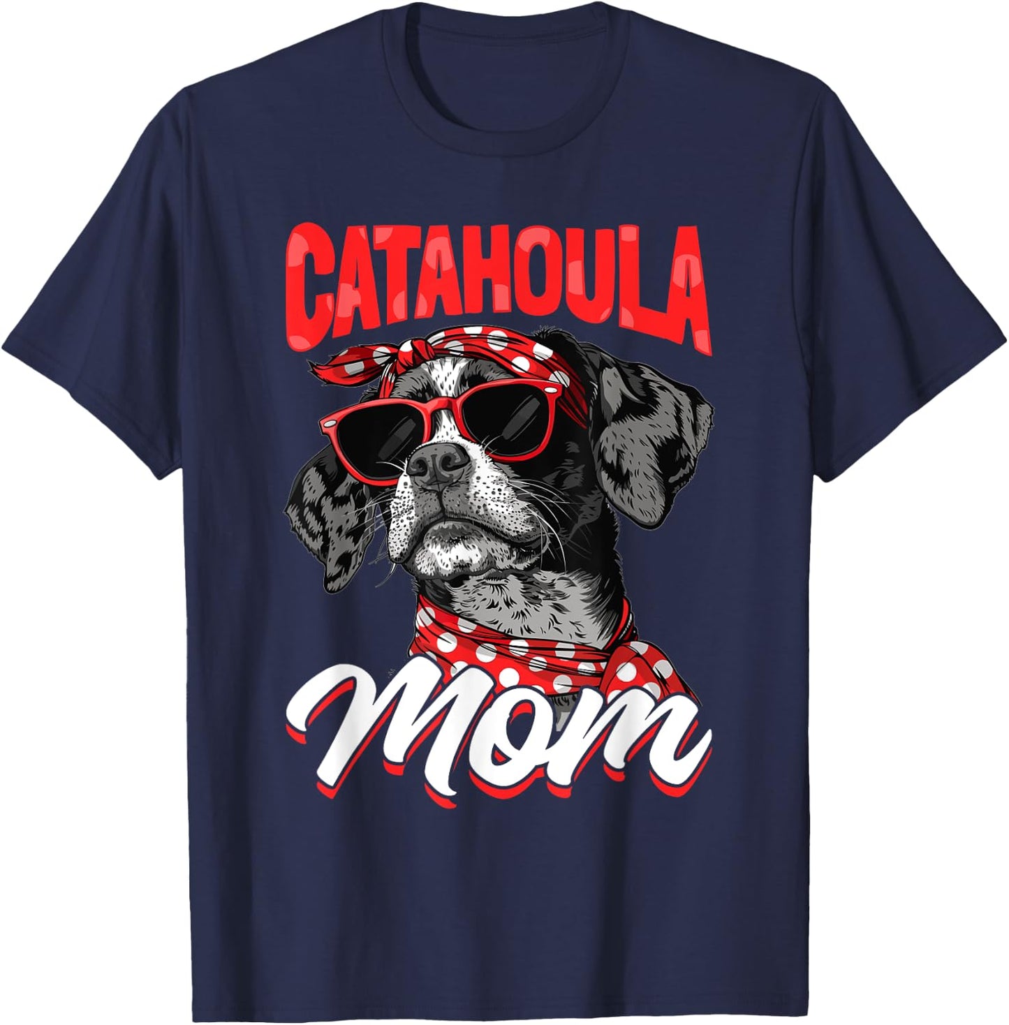 Catahoula Leopard Dog Dog Breed Catahoula Mom Men Women Girls Kids T-Shirt - T-Shirt | Navy