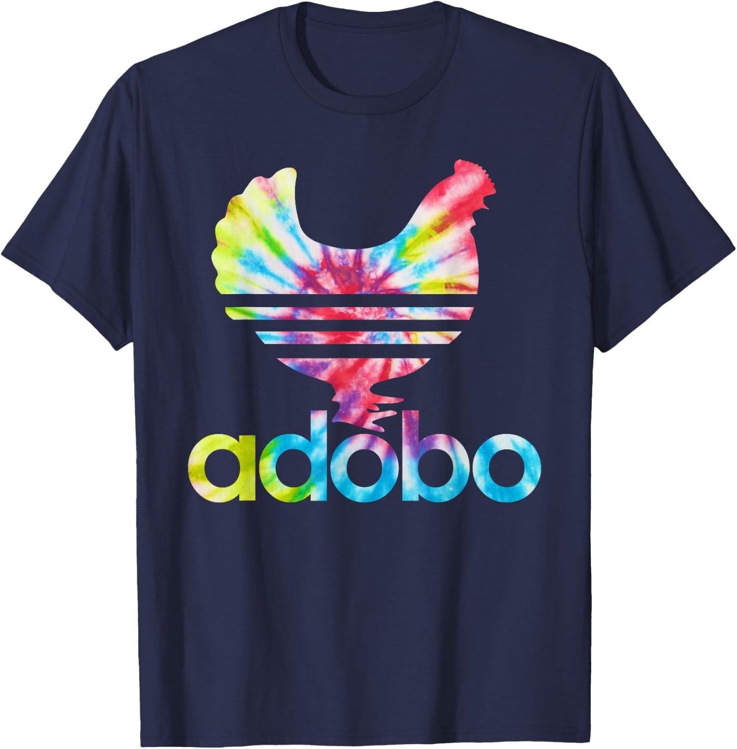 Tie Dye Filipino Adobo Chicken Philippines Funny Pinoy Food T-Shirt - T-Shirt | Navy