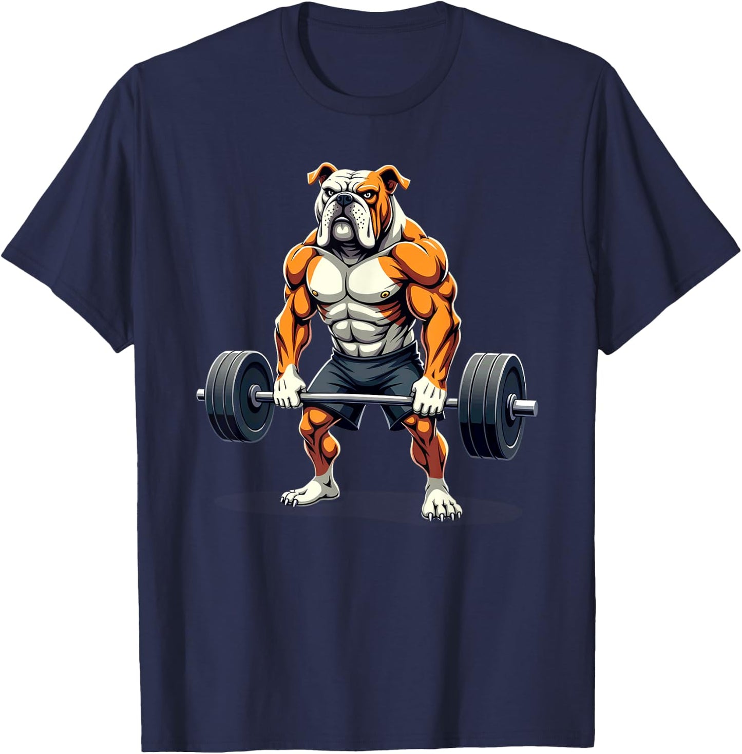Workout Gym American Bulldog Deadlift Weightlifting Men Women T-Shirt - T-Shirt | Navy