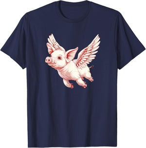 Funny Flying Pigs - Pig Flying - When Pigs Can Fly T-Shirt - T-Shirt | Navy