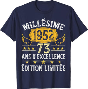 Vintage 1952 73 Years Birthday Man Woman Vintage 1952 , Black, S T-Shirt - T-Shirt | Navy