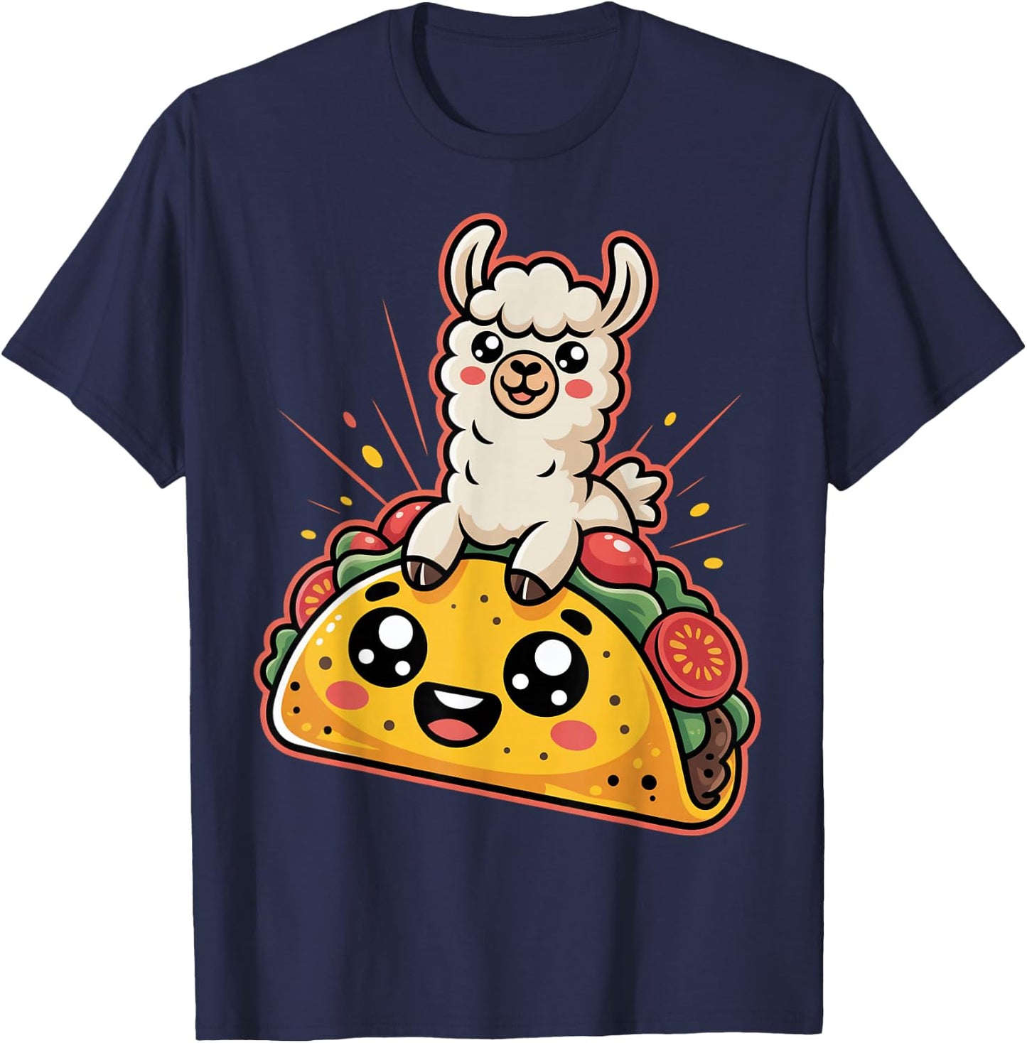Cute Taco With Llama Vibes T-Shirt - T-Shirt | Navy