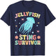 Jellyfish Sting Survivor Groovy Ocean Animal T-Shirt - T-Shirt | Navy