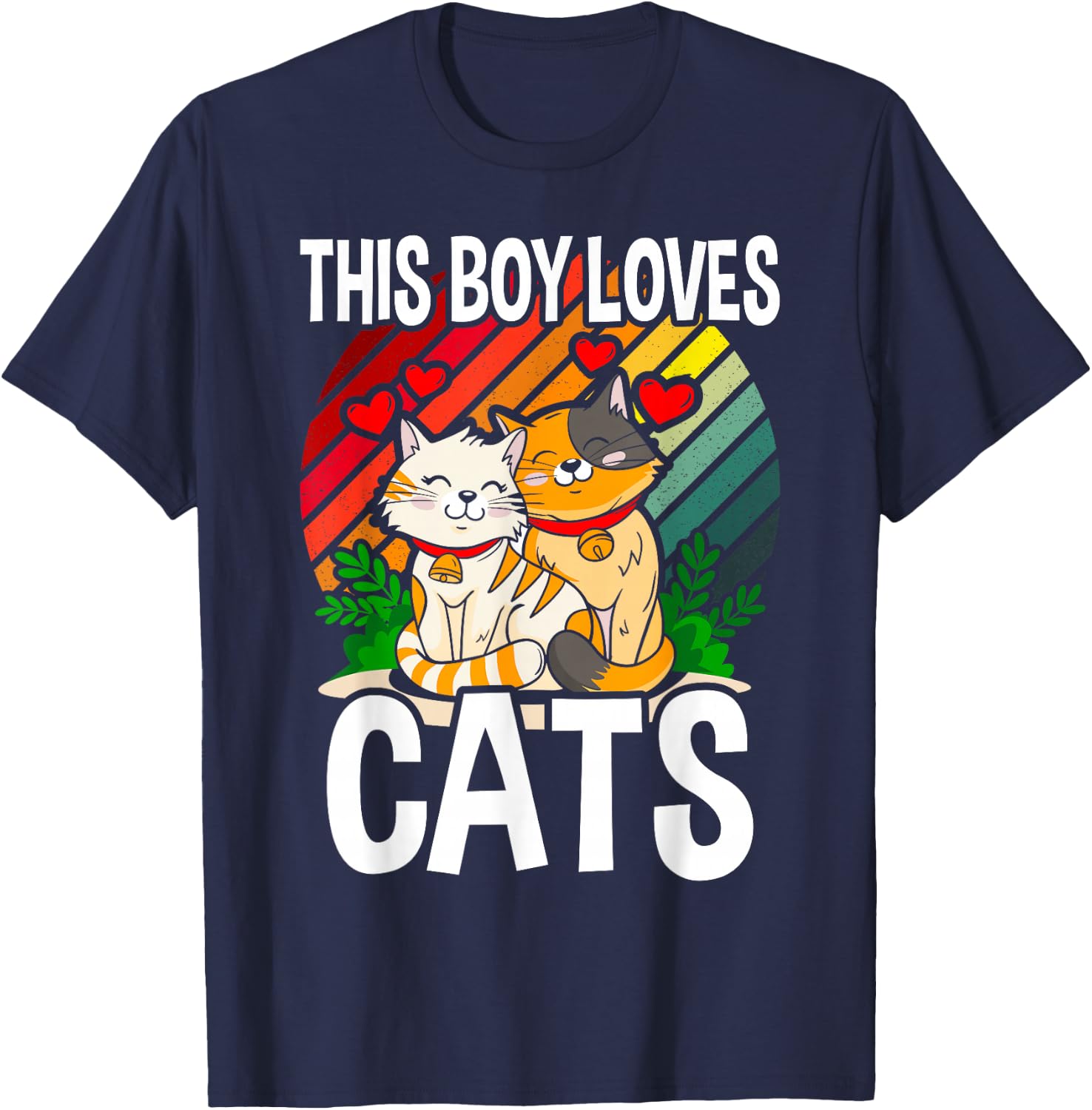 This Boy Loves Cats Boys Cat T-Shirt - T-Shirt | Navy