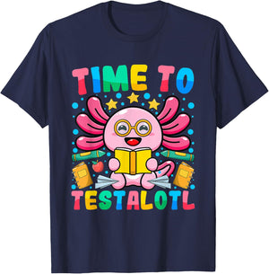 Test Day Teacher Axolotl Time to Testalotl Testing Day Women T-Shirt - T-Shirt | Navy