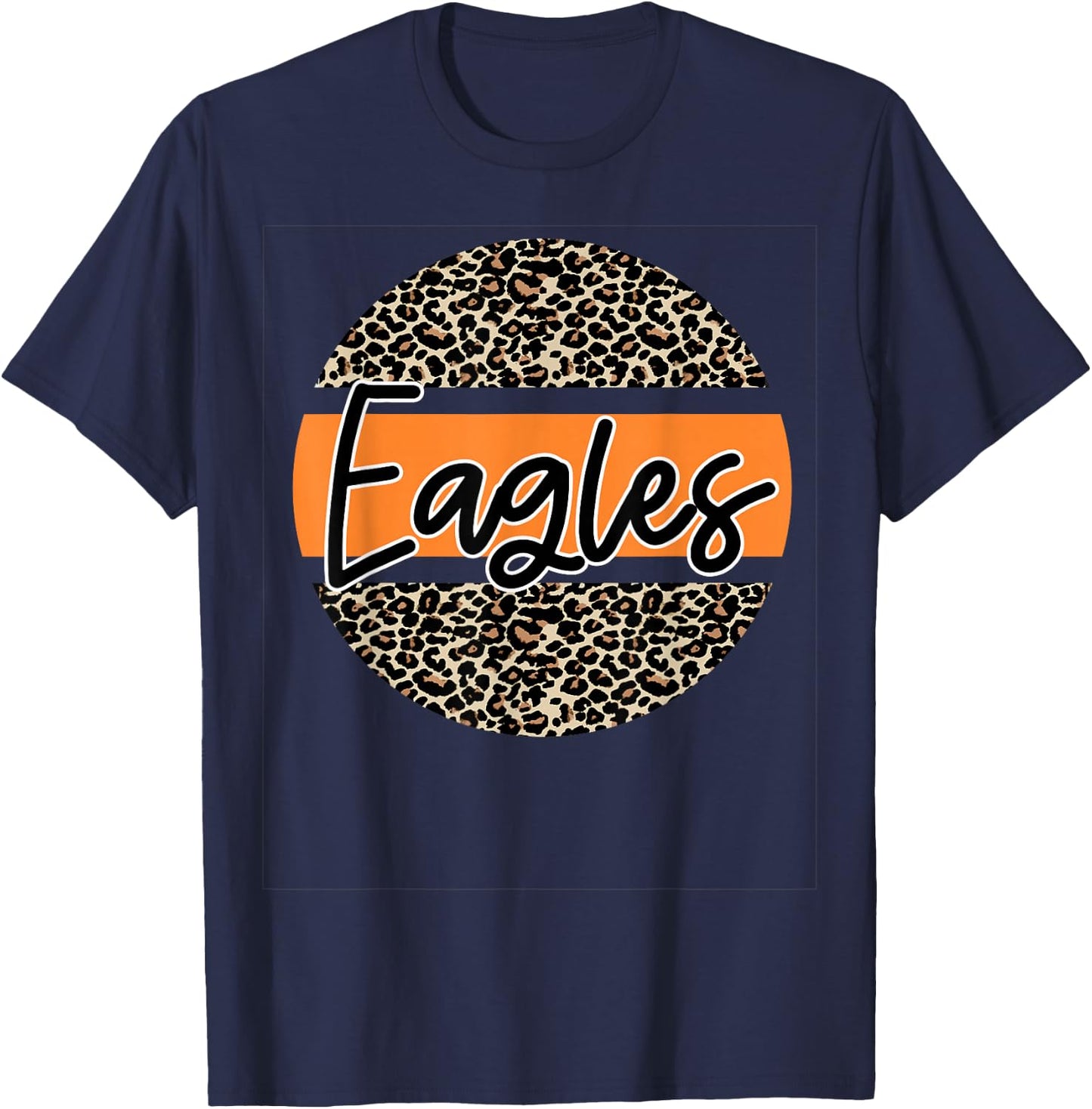 Eagles School Spirit Leopard Print Orange T-Shirt - T-Shirt | Navy