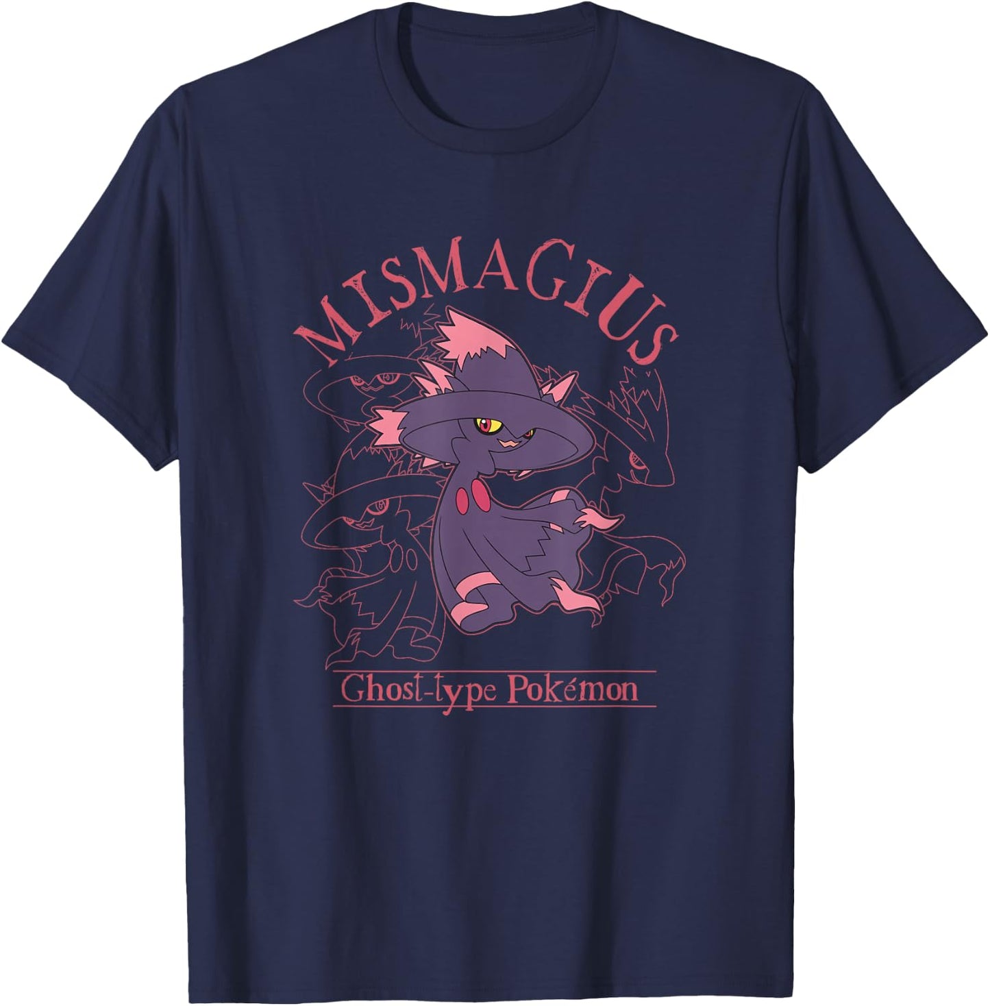 Pokémon Mismagius Ghost-Type Pokémon Line Art Portrait T-Shirt - T-Shirt | Navy