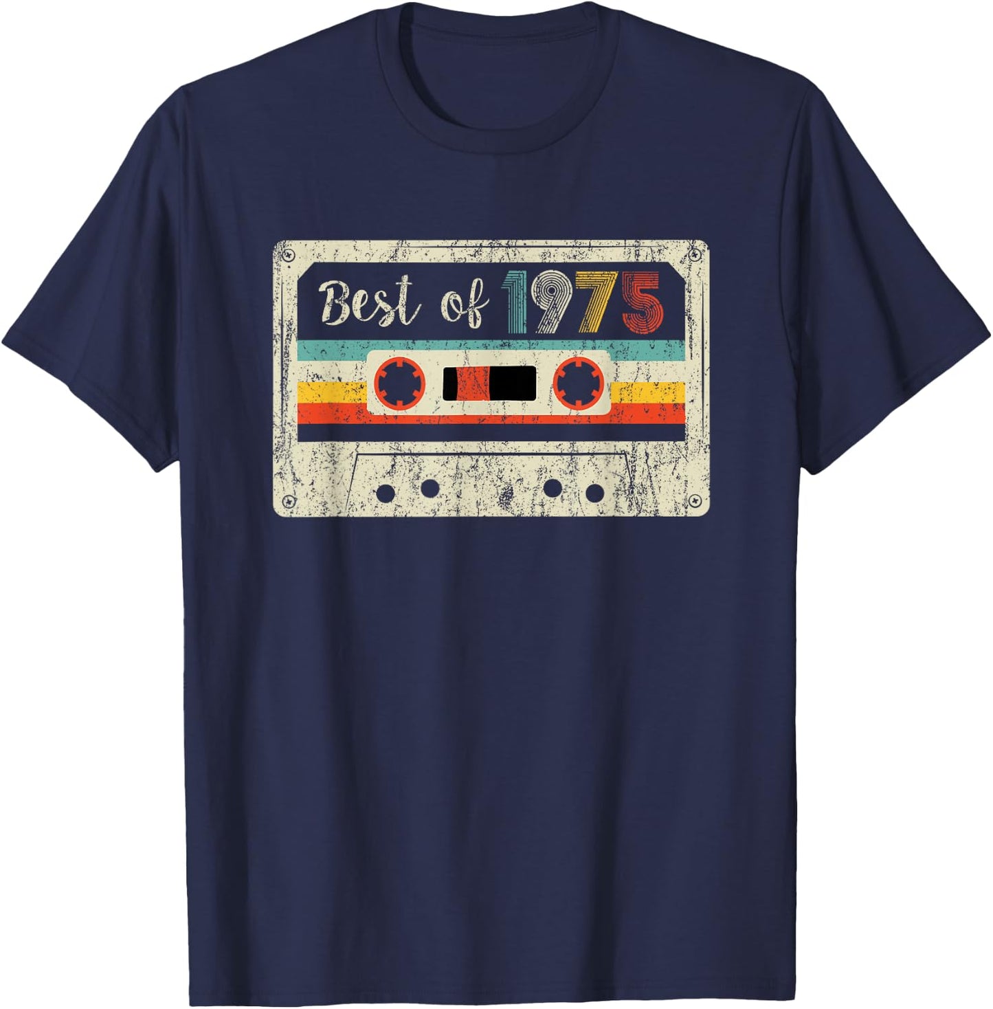 Best of 1975 Classic 1975 Cassette Tape Vintage Birthday T-Shirt - T-Shirt | Navy