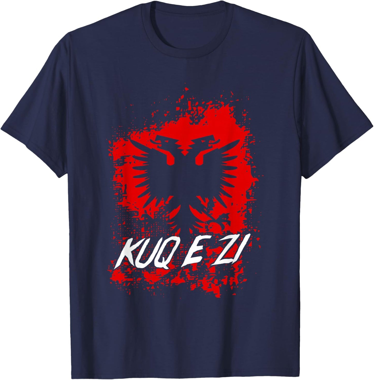 Kuq E Zi Shqipe Albanian Albania Double Eagle T-Shirt - T-Shirt | Navy