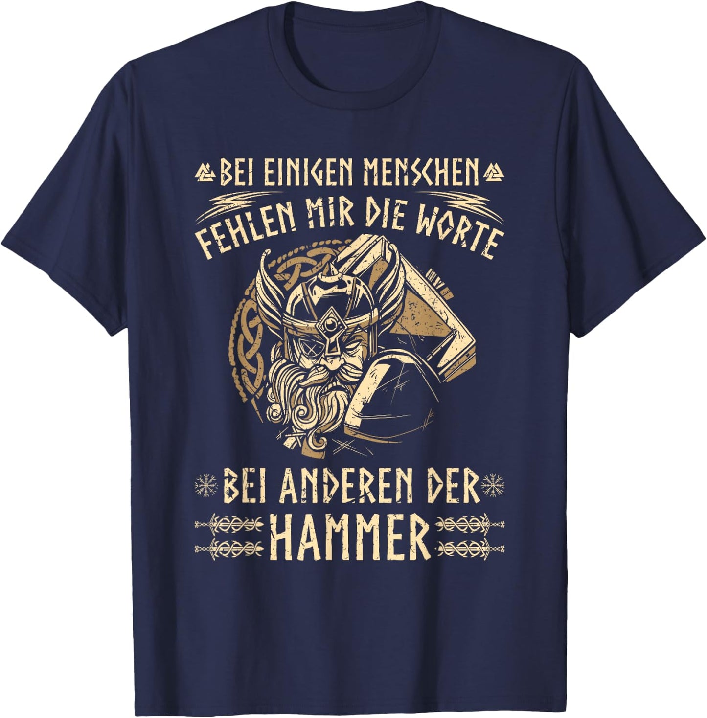 Viking Warrior Saying, Norse Viking , black T-Shirt - T-Shirt | Navy