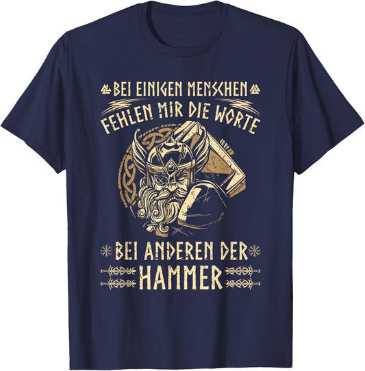 Viking Warrior Saying, Norse Viking , black T-Shirt - T-Shirt | Navy