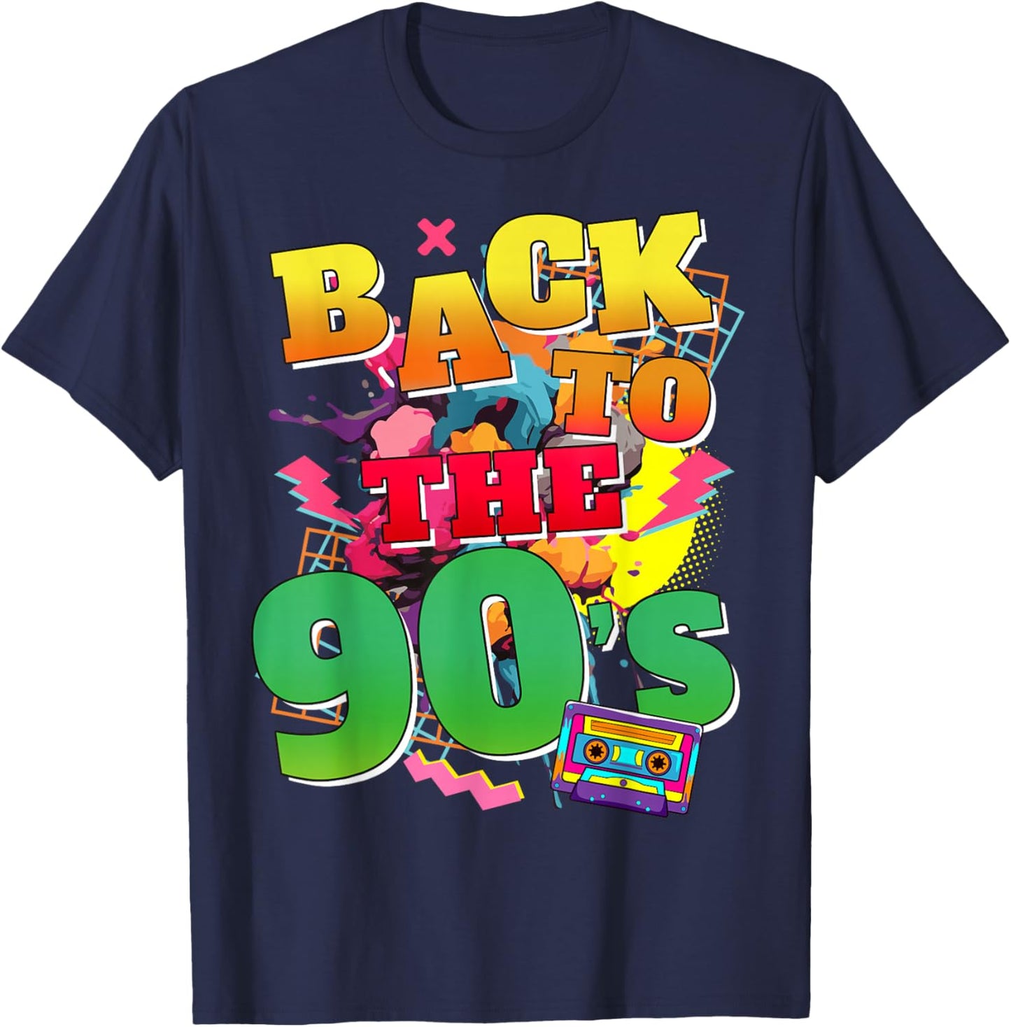 Funny 90s Back To The 90s Retro Themed Party , black T-Shirt - T-Shirt | Navy
