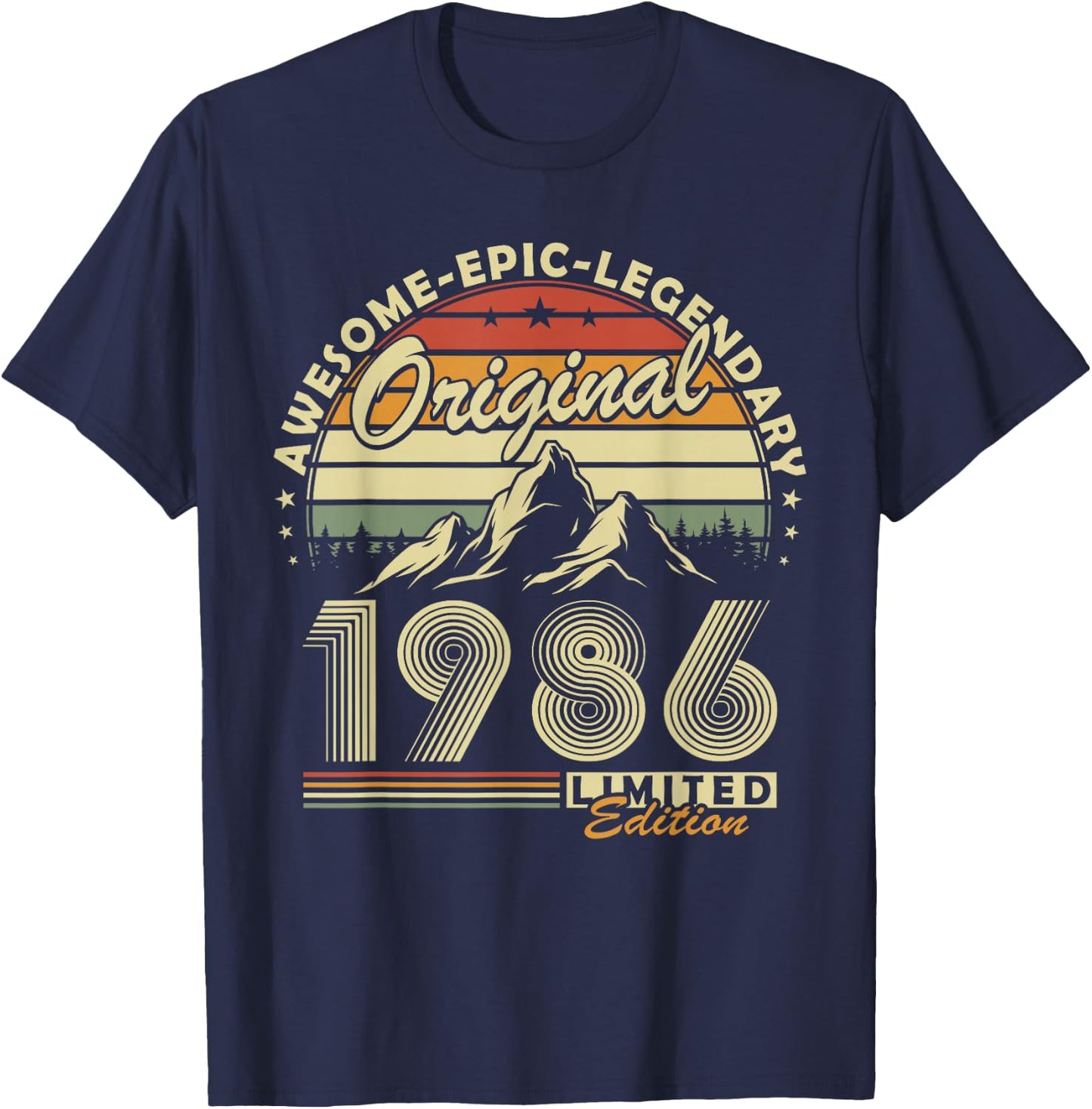 Original 1986 Anniversaire 40 Ans Cadeau pour Hommes Femmes T-Shirt - T-Shirt | Navy