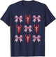 Cute Pink Bow Coquette Crawfish Clean Girl Aesthetic Lobster T-Shirt - T-Shirt | Navy