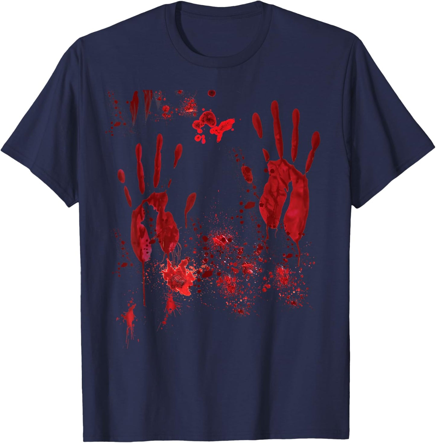 Halloween Bloody Hands Blood Splash Zombie Costume Men's , black T-Shirt - T-Shirt | Navy