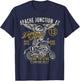 Apache Junction AZ USA Distressed Style Motorcycle Design T-Shirt - T-Shirt | Navy