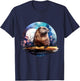 Beaver Flowers Colourful Animal Art Artwork Nature Forest T-Shirt - T-Shirt | Navy