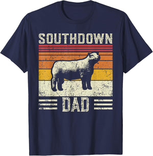 Best Sheep Dad Men - Vintage Southdown Sheep T-Shirt - T-Shirt | Navy