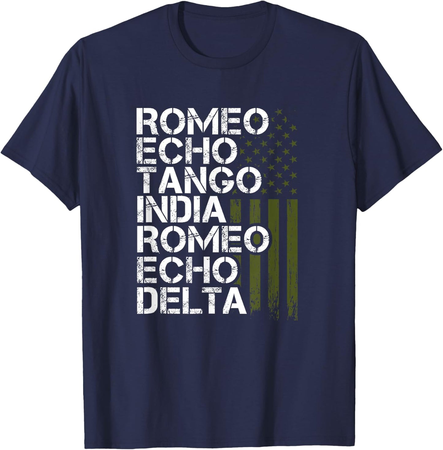 Retired Military Men Women Phonetic Alphabet Retirement Small T-Shirt - T-Shirt | Navy