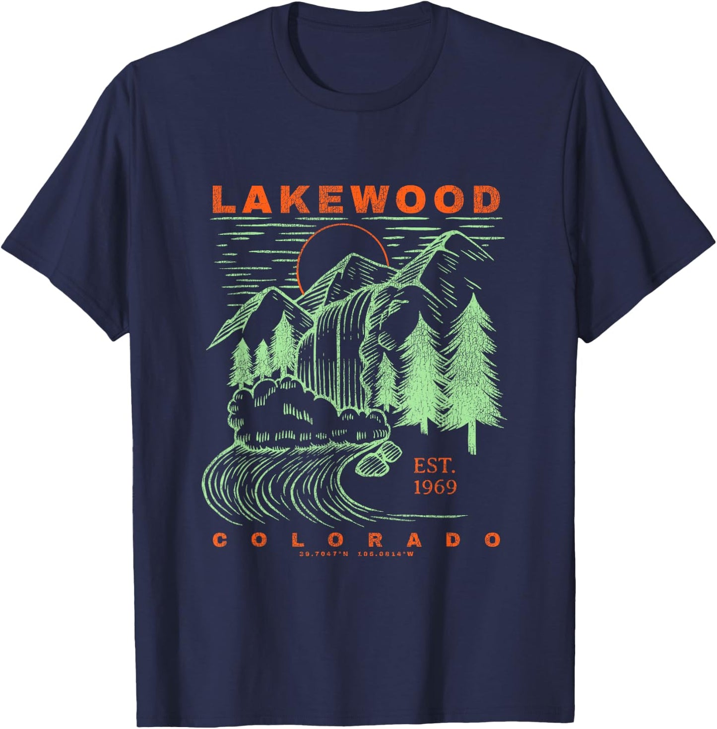 Lakewood Colorado Cool Travel Souvenir Rustic Lakewood T-Shirt - T-Shirt | Navy