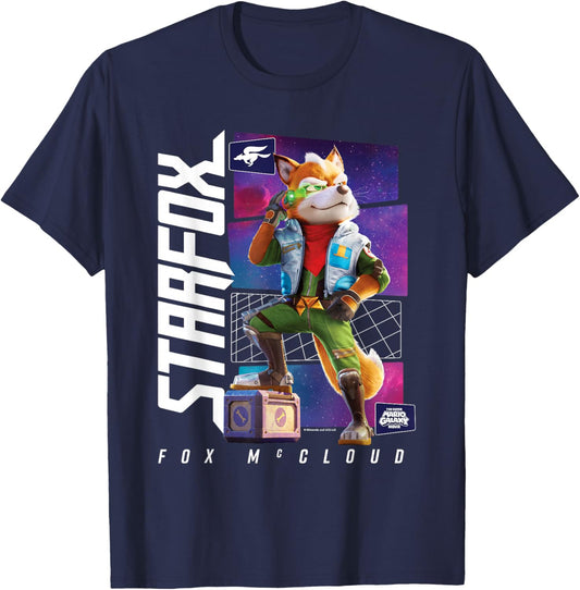 The Super Mario Galaxy Movie Fox McCloud Hero Pose T-Shirt - T-Shirt | Navy