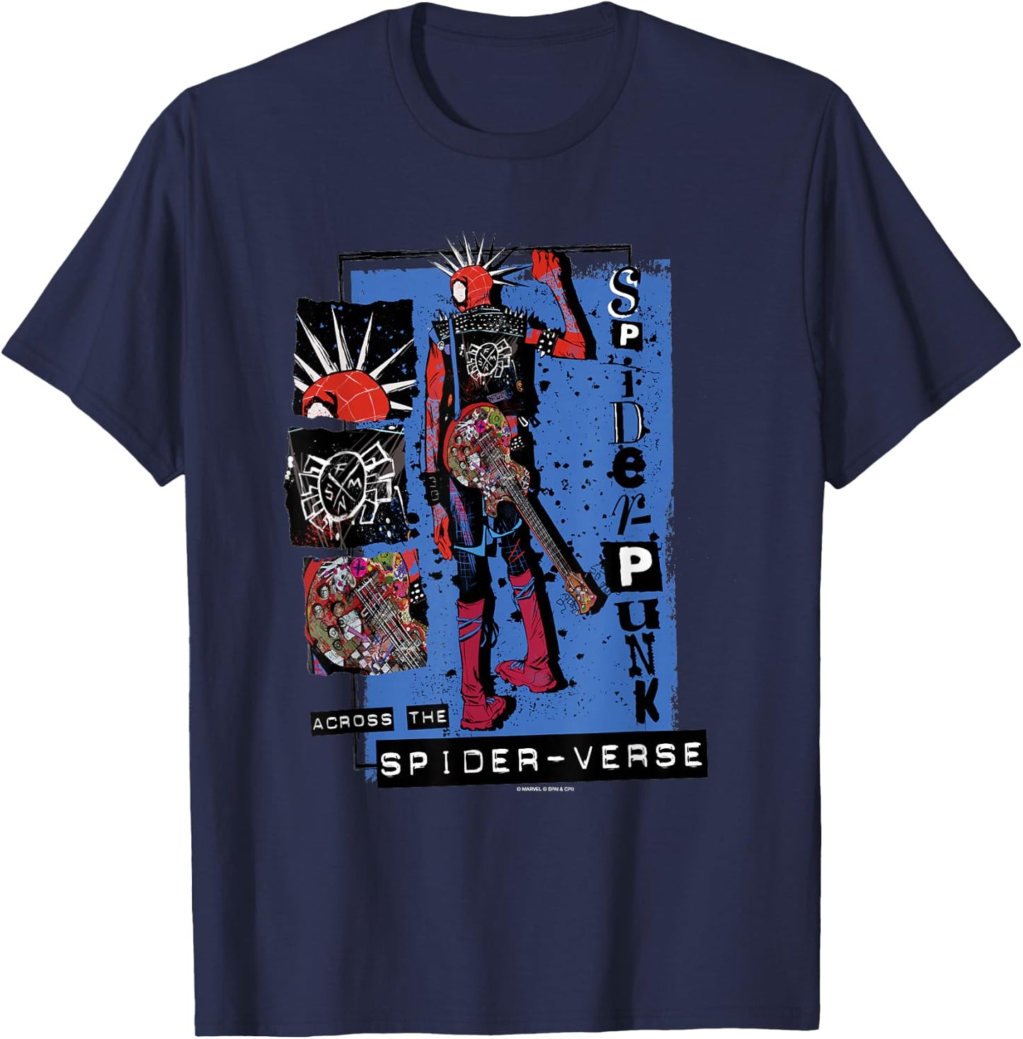 Marvel Spider-Man: Across the Spider-Verse Spider-Punk Back T-Shirt - T-Shirt | Navy