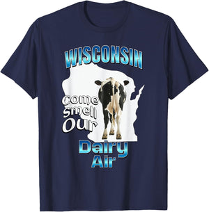 Wisconsin Come and Smell Our Milk Air T-Shirt - T-Shirt | Navy
