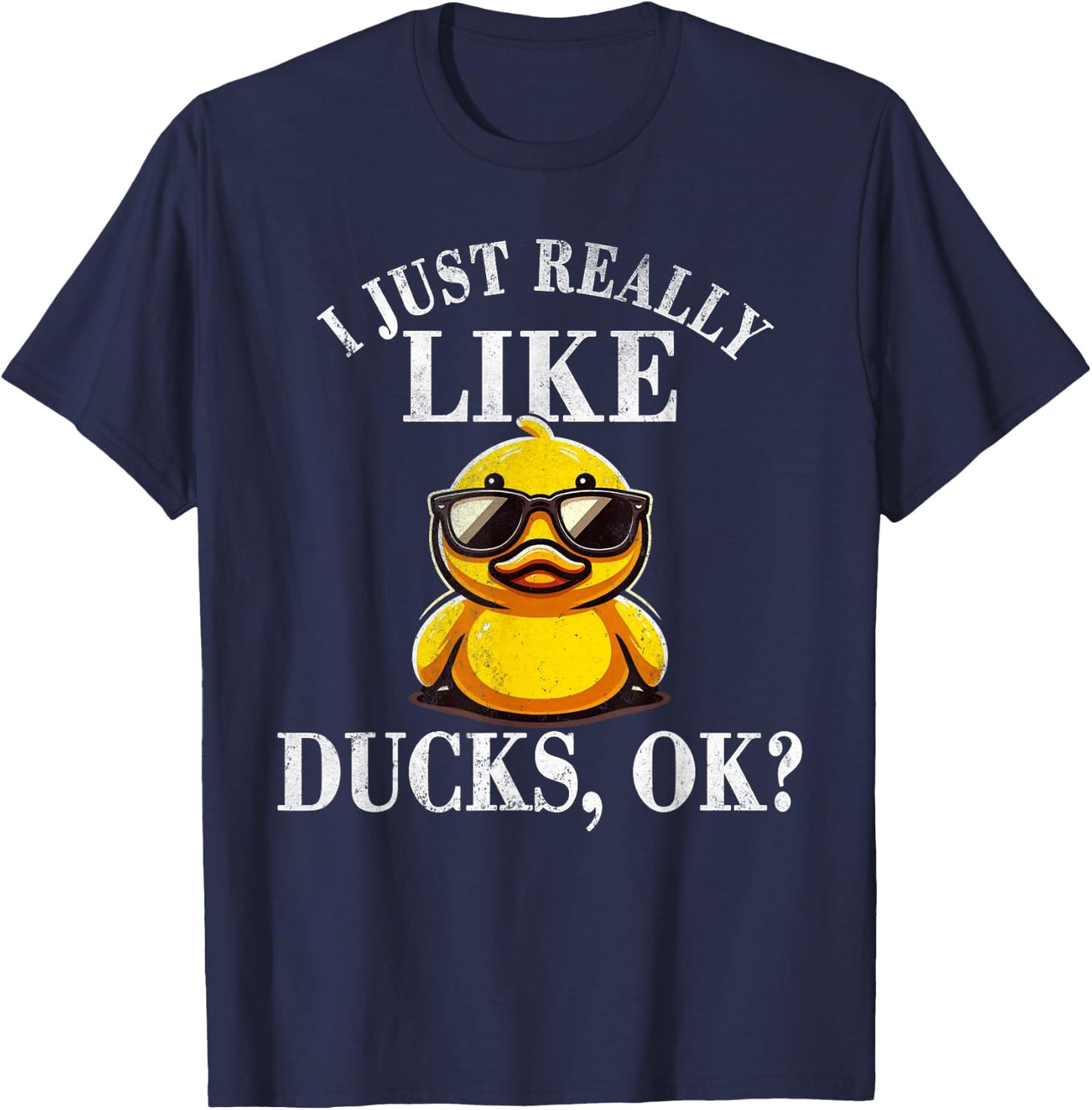 I Just Really Like Ducks Ok Shirt Cute Boys Kids Rubber Duck T-Shirt - T-Shirt | Navy