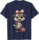 Baby Chick Kawaii Bird Pink Leopard Glasses Portrait Graphic T-Shirt - T-Shirt | Navy