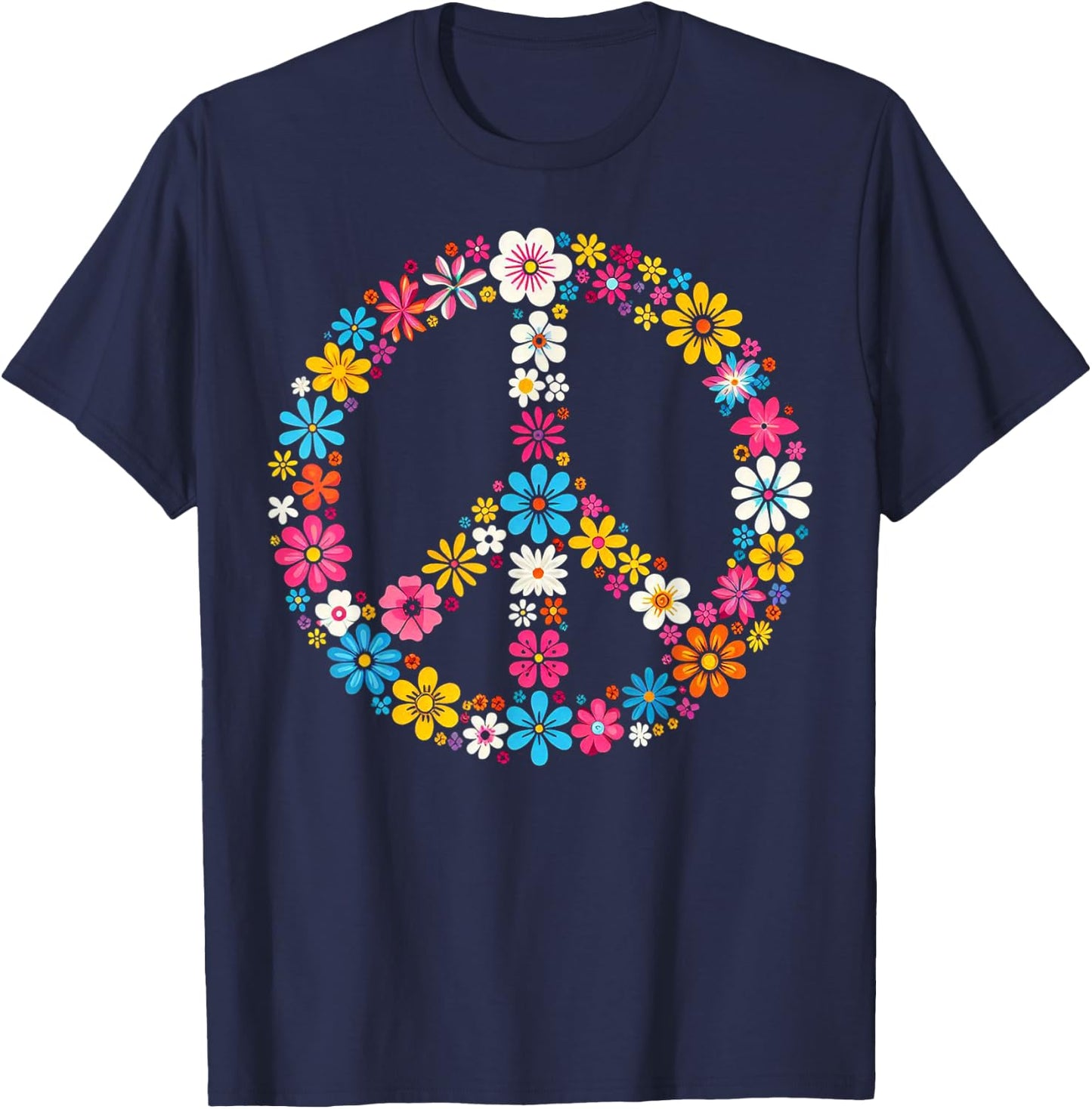 Peace Love Hippie Retro Tie Dye années 60 70 Vintage Graphique T-Shirt - T-Shirt | Navy
