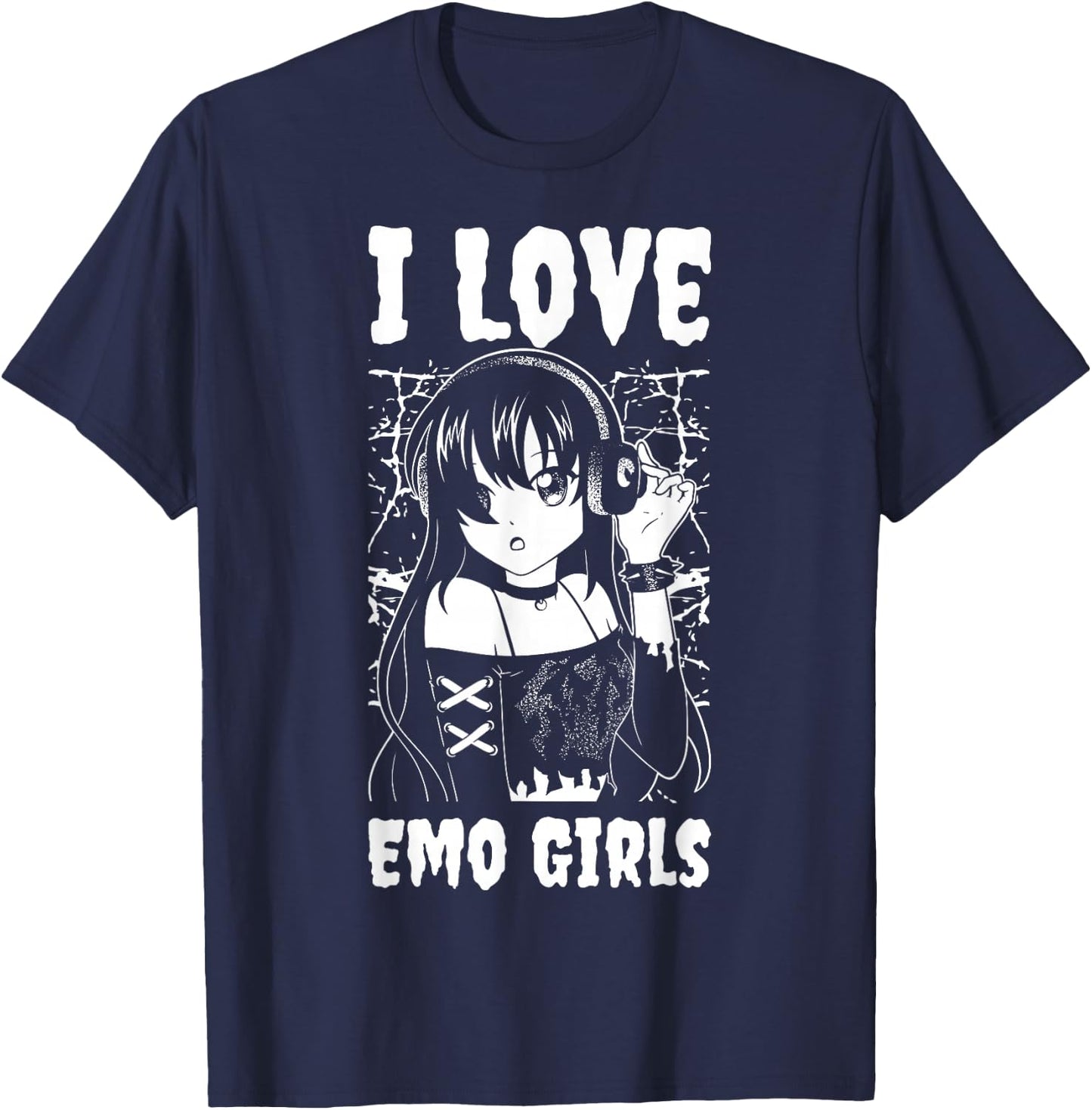 I Love Emo Girls T-Shirt - T-Shirt | Navy
