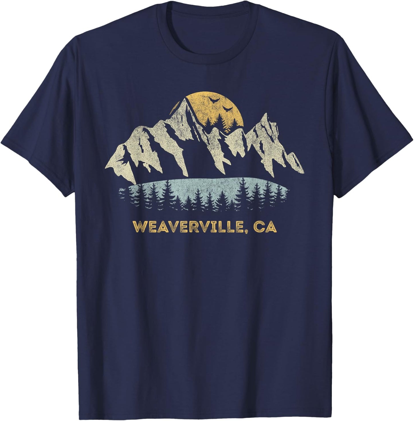 Weaverville California Mountain Sunset Sunrise CA T-Shirt - T-Shirt | Navy