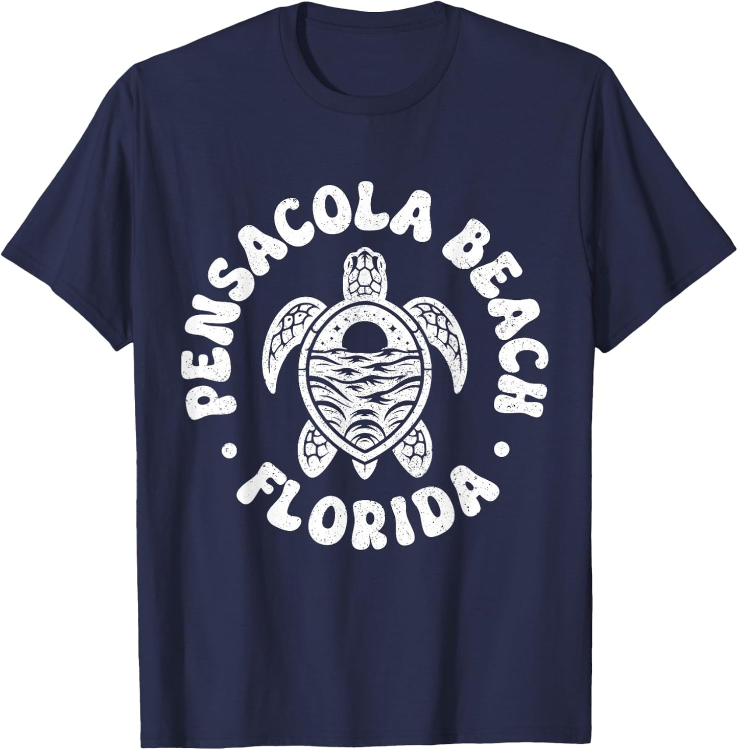 Pensacola Beach Florida Surf Sea Turtle Pride Beach Surfer T-Shirt - T-Shirt | Navy