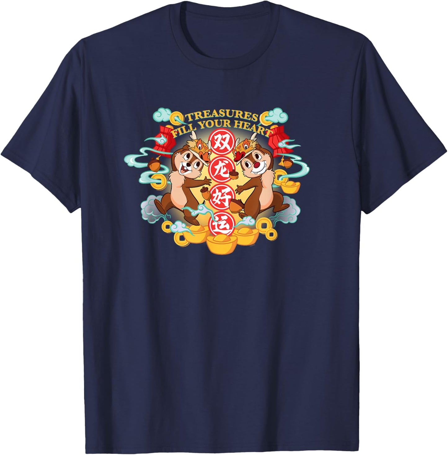 Disney Chip ‘n’ Dale 2024 Lunar New Year Dragon Treasures T-Shirt - T-Shirt | Navy