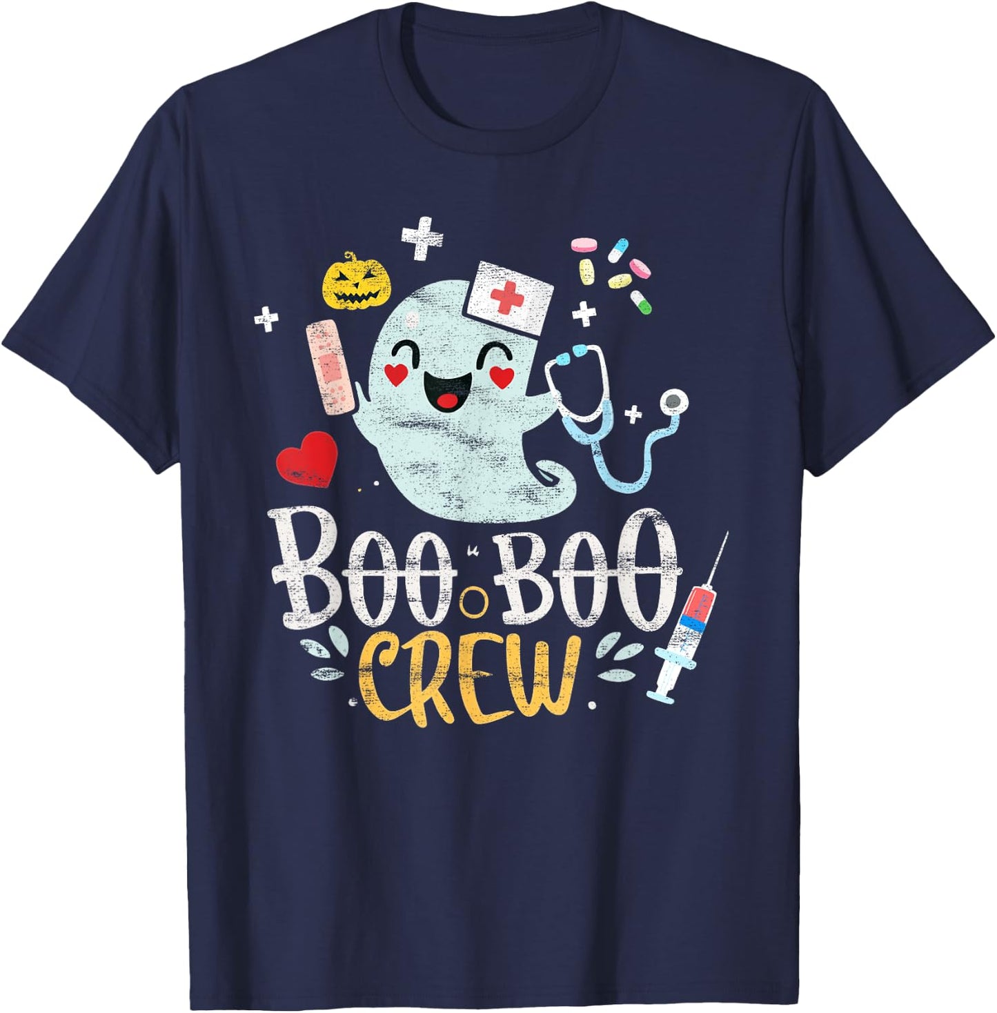 Boo Boo Crew - Doctor Halloween Costume Nurse Ghost T-Shirt - T-Shirt | Navy