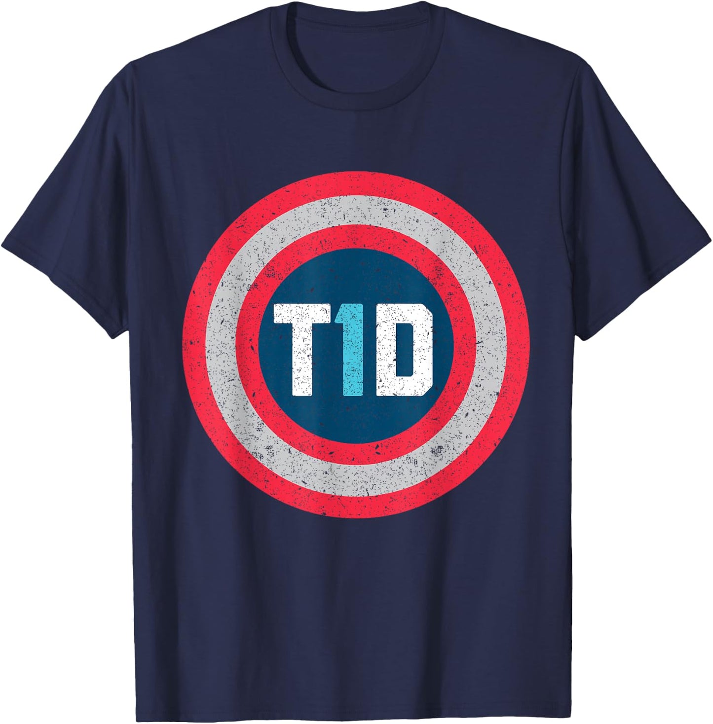 T1D Diabetic Type 1 Diabetes Awareness Men Women Kid T-Shirt - T-Shirt | Navy