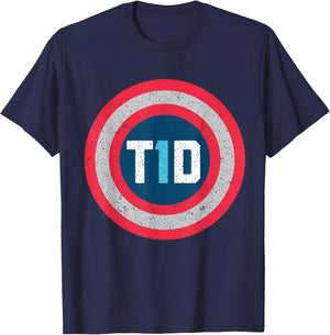 T1D Diabetic Type 1 Diabetes Awareness Men Women Kid T-Shirt - T-Shirt | Navy