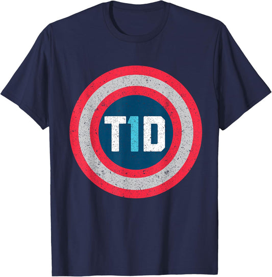 T1D Diabetic Type 1 Diabetes Awareness Men Women Kid T-Shirt - T-Shirt | Navy