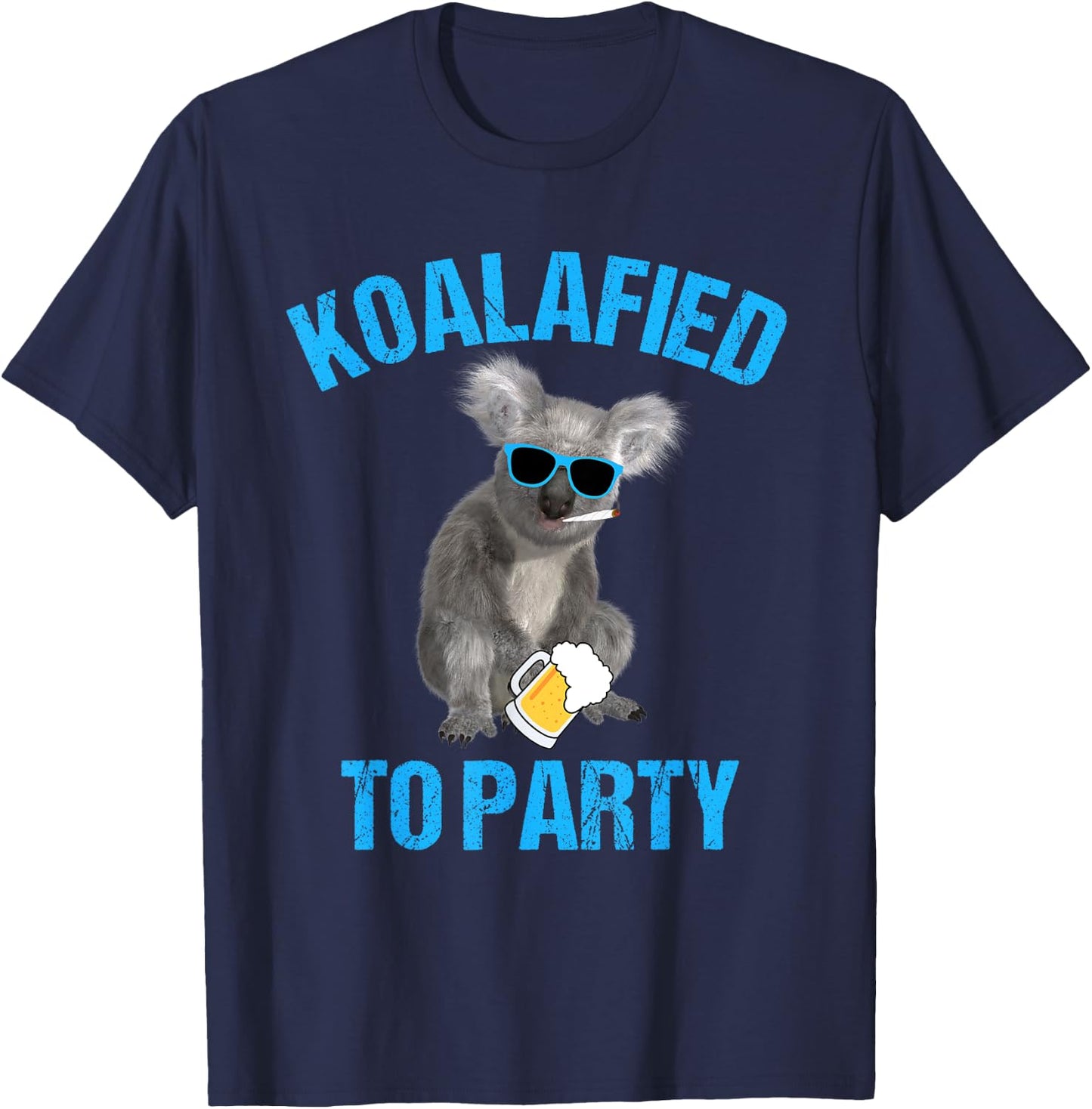 Koalafied to Party Koala Animal Pun Shirt Koala T-Shirt - T-Shirt | Navy
